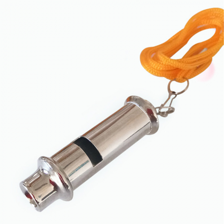 Sport  & Articole Outdoor - Fluier Metalic cu Snur pentru Arbitri Drumetii sau Antrenamente Militare 7 cm