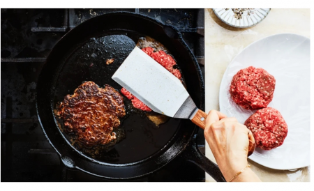 Spatula pentru Gratar Plita sau Hamburger din Inox cu Maner din Lemn 35 x 11 cm [2]