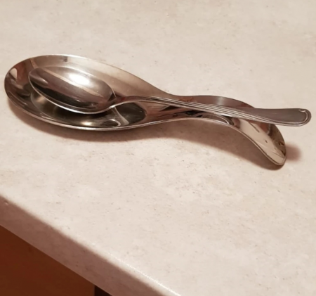 Suport din Inox pentru Lingura Alte Ustensile de Bucatarie sau Servire Bufet 22 x 8 cm [2]