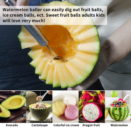 Set 3 Ustensile din Inox pentru Decorat si Curatat Legume sau Fructe [3]