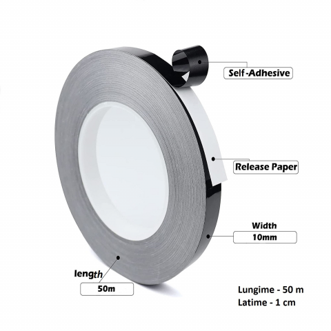 Banda Adeziva Decorativa Pentru Rosturi Gresie si Faianta Negru  50 m x 5 mm Decoratiune rosturi murdare glixicom emag dedeman leroy merlin brico depot  jysk [6]