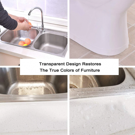 Banda Adeziva pentru Etansare Plita, WC, Cada, Chiuveta, Multifunctionala, 3 m x 2,5 cm, Transparenta si Impermeabila [4]