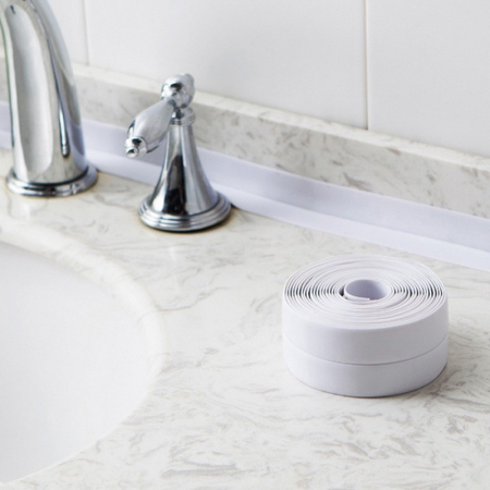 Banda Adeziva pentru Etansare Plita WC Cada Chiuveta Multifunctionala si Impermeabila 3,2 m x 3,6 cm Alba [6]