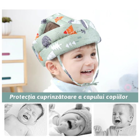 casca protectie bebelusi, casca antisoc copii, casca pentru primii pasi, protectie cap bebelus, casca protectie cazaturi, casca reglabila bebelusi, casca copii 5-36 luni, protectie cap copil, casca bumbac burete, casca bebelusi reglabila, casca pentru invatarea mersului, protectie bebelus cazaturi, casca moale bebelusi, casca siguranta copil, accesorii siguranta bebelusi [13]