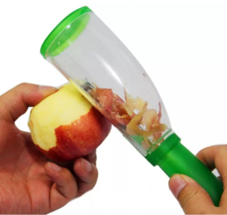 Curatitor pentru Fructe si Legume cu Recipient de Colectare Resturi 20 x 5 cm Verde