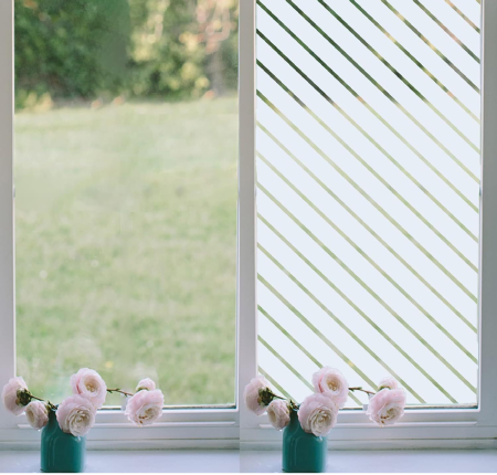 Folie Decorativa Pentru Geam, Dungi Mate Pentru Intimitate si Protectie Solara, Folie Decorativa Pentru Geam Folie autocolanta geam Folie Geam Folie autocolanta geam termopan Folie geam sa nu se vada din exterior Folie geam termopan sa nu se vada in casa Folie sablata Folie mata pentru geam Folie adeziva pentru geam [13]