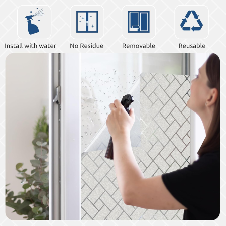 Folie Decorativa Pentru Geam, Dungi Mate Pentru Intimitate si Protectie Solara, Folie Decorativa Pentru Geam Folie autocolanta geam Folie Geam Folie autocolanta geam termopan Folie geam sa nu se vada din exterior Folie geam termopan sa nu se vada in casa Folie sablata Folie mata pentru geam Folie adeziva pentru geam [19]