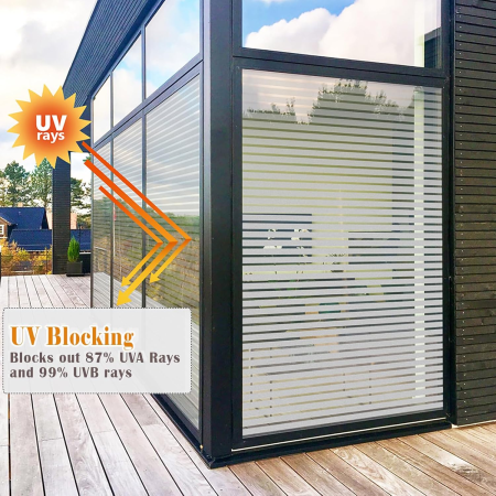 Folie Decorativa Pentru Geam, Dungi Mate Pentru Intimitate si Protectie Solara, Folie Decorativa Pentru Geam Folie autocolanta geam Folie Geam Folie autocolanta geam termopan Folie geam sa nu se vada din exterior Folie geam termopan sa nu se vada in casa Folie sablata Folie mata pentru geam Folie adeziva pentru geam [2]