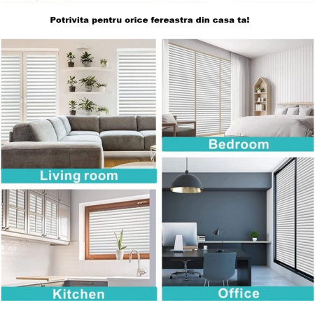 Folie Decorativa pentru Geamuri cu Protectie UV – Model Imitatie Jaluzele 200 x 60 cm [4]
