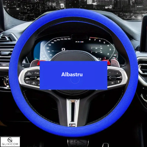 Husa Volan Universala din Silicon Negru Husa volan silicon emag Protectie Siguranta si Confort la Volan Diametru 33-40 cm Husa volan silicon dedeman [32]
