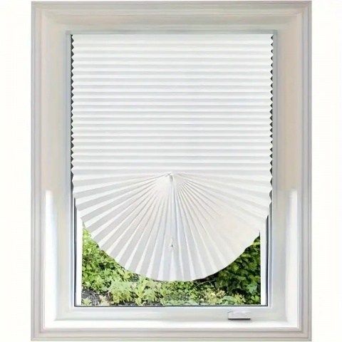 Jaluzea Plisata cu Sistem de Prindere Autoadeziv Glixicom 60 x 150 cm, Alba, jaluzele geamuri mansarda rulou dedeman velux leroy merlin pentru ferestre interior hornbach jaluzele ieftine  jysk [5]