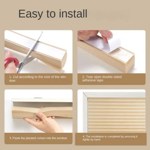 Jaluzea Plisata cu Sistem de Prindere Autoadeziv Glixicom 60 x 150 cm, Alba, jaluzele geamuri mansarda rulou dedeman velux leroy merlin pentru ferestre interior hornbach jaluzele ieftine  jysk [3]