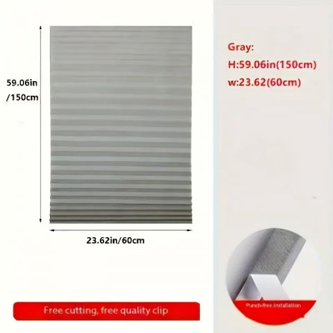 Jaluzea Plisata cu Sistem de Prindere Autoadeziv Glixicom 60 x 150 cm, Gri, jaluzele geamuri mansarda rulou dedeman velux leroy merlin pentru ferestre interior hornbach jaluzele ieftine  jysk [1]