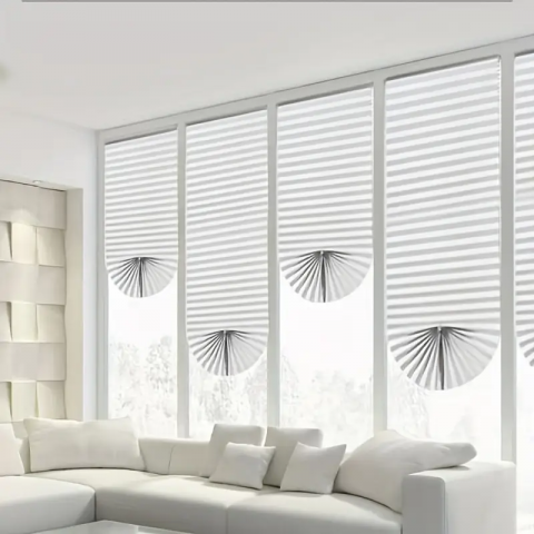 Jaluzea Plisata cu Sistem de Prindere Autoadeziv Glixicom 60 x 150 cm, Gri, jaluzele geamuri mansarda rulou dedeman velux leroy merlin pentru ferestre interior hornbach jaluzele ieftine  jysk [8]