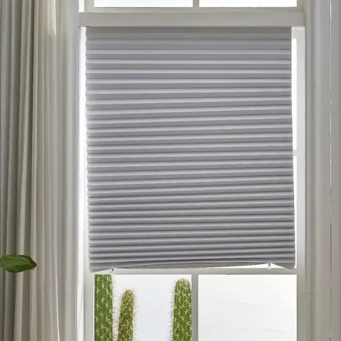 Jaluzea Plisata cu Sistem de Prindere Autoadeziv Glixicom 60 x 150 cm, Gri, jaluzele geamuri mansarda rulou dedeman velux leroy merlin pentru ferestre interior hornbach jaluzele ieftine  jysk [4]