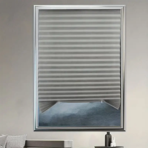 Jaluzea Plisata cu Sistem de Prindere Autoadeziv Glixicom 60 x 150 cm, Gri, jaluzele geamuri mansarda rulou dedeman velux leroy merlin pentru ferestre interior hornbach jaluzele ieftine  jysk [3]