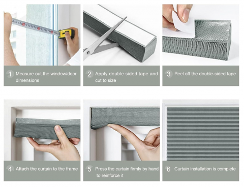 Jaluzea Plisata cu Sistem de Prindere Autoadeziv Glixicom 60 x 150 cm, Gri, jaluzele geamuri mansarda rulou dedeman velux leroy merlin pentru ferestre interior hornbach jaluzele ieftine  jysk [13]