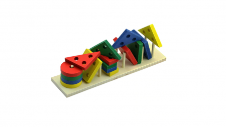 Joc de Sortare cu Figuri Geometrice din Lemn 4 Culori 22 x 6 cm [5]