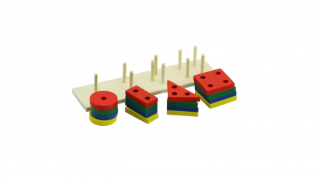 Joc de Sortare cu Figuri Geometrice din Lemn 4 Culori 22 x 6 cm [1]