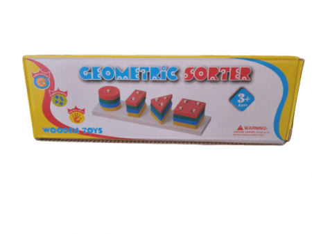 Joc de Sortare cu Figuri Geometrice din Lemn 4 Culori 22 x 6 cm [4]