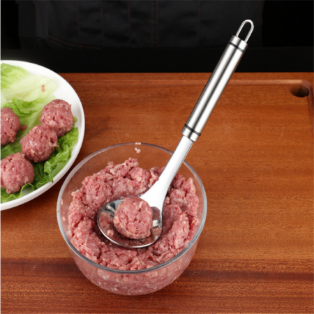 Lingura din Inox pentru Preparat Chiftelute si Perisoare din Carne, Creveti, Peste sau Legume, 22 cm [1]