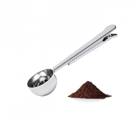 Lingura Dozatoare pentru Cafea cu Maner Tip Cleste Zimtat Prindere Pungi