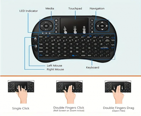mini tastatura wireles cu bluetooth android smartv laptop tableta telefon mini tastatura wireles ieftina glixicom [2]