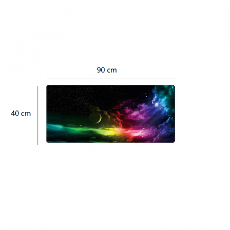 Mousepad Cauciucat pentru Gaming 90 cm x 40 cm x 3 mm Model Univers Cusaturi Laterale si Baza Cauciucata [2]