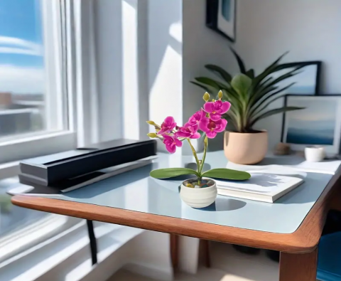 Orhidee din silicon la ghiveci ceramic glixicom Orhidee plastic dedeman Flori artificiale mari leroy brico jysk ikea orhidee artificiala ieftina [3]