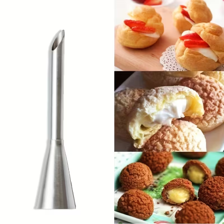 Palnie din Inox pentru Crema - Umplut Gogosi Briose Eclere Croissante sau Cozonaci [8]