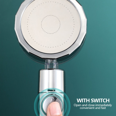 Para Dus cu Elice si Jet Turbo din ABS Cromat Sita din Otel Inoxidabil Cap Rotativ 360 [3]