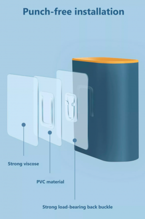 Perie WC din Silicon cu Suport Adeziv 38 cm Albastru - Galben [6]