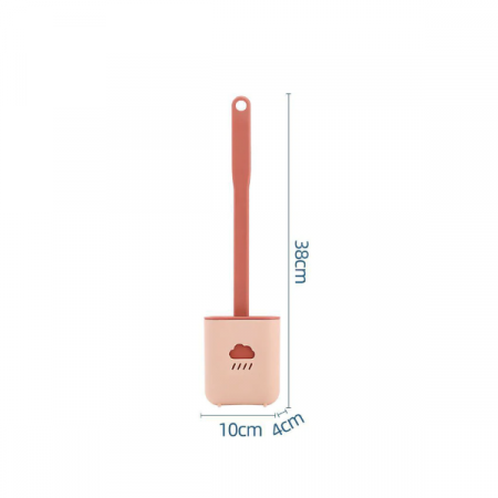 Perie WC din Silicon cu Suport Adeziv 38 cm Roz G Glixicom® [3]