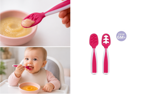 Pre-Lingurite pentru Diversificare Bebelusi +6 Luni, Set 2 Bucati, 2 Etape Diversificare, Silicon Alimentar Fara BPA prelingurite jumbo prelingurite carrefour prelingurite farmacia tei [6]