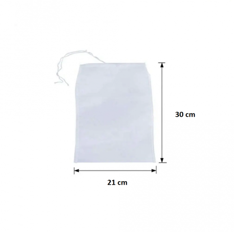 Punga pentru Filtrat si Strecurat Alimente cu Plasa Fina Reutilizabila Inchidere cu Snur 30 x 20 cm Glixicom [6]