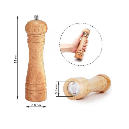 Rasnita Piper - Sare Dedeman din Lemn si Metal Emag cu Horeca Sistem de Macinare Ceramic Reglabil [4]