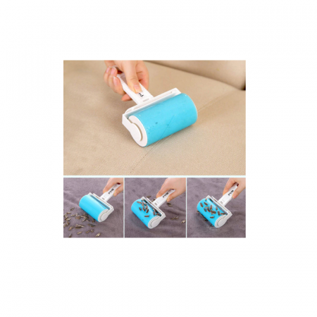 Rola pentru Scame si Par din Silicon Reutilizabila si Lavabila 17 x 10 cm Bleu [2]
