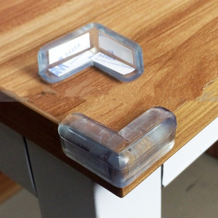 Adezivi & Benzi Adezive - Set 10 Protectii Colturi din Silicon Forma L aplicabile cu Banda Dublu Adeziva 4 x 2 x 4 cm