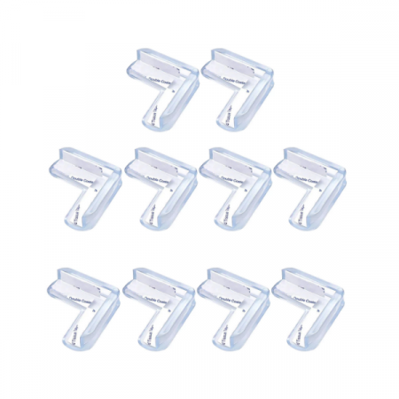 Set 10 Protectii Colturi din Silicon Forma L aplicabile cu Banda Dublu Adeziva 4 x 2 x 4 cm [3]