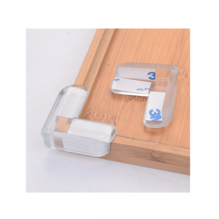 Set 10 Protectii Colturi din Silicon Forma L aplicabile cu Banda Dublu Adeziva 4 x 2 x 4 cm [1]