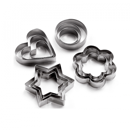 Set 12 Forme Metalice pentru Fursecuri Prajituri sau Gogosi cu Marimi Diferite [5]