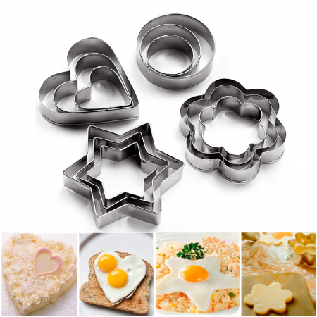 Forme si Tavi de Copt - Set 12 Forme Metalice pentru Fursecuri Prajituri sau Gogosi cu Marimi Diferite