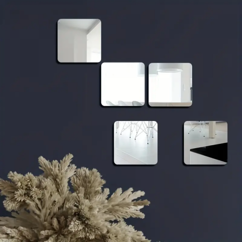 Set 16 Bucati Oglinda Acrilica Patrat 15 x 15 cm [8]