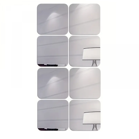 Set 16 Bucati Oglinda Acrilica Patrat 15 x 15 cm