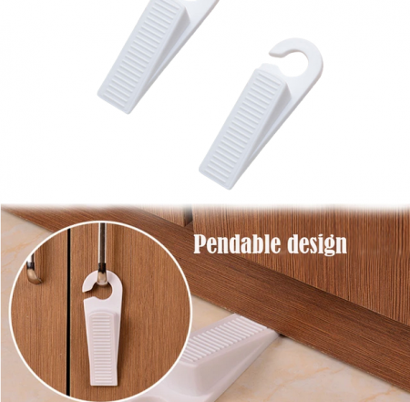 Set 2 Bucati Opritor Usa Alb din PVC cu Agatatoare 13 x 3 cm G Glixicom® [1]
