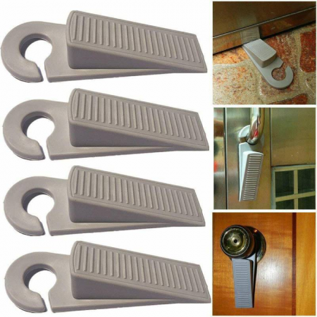 Set 2 Bucati Opritor Usa Gri din PVC cu Agatatoare [2]