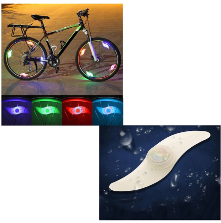 Toate Produsele - Set 2 Lumini LED pentru Bicicleta, 2 Moduri de Iluminare, 4 Culori