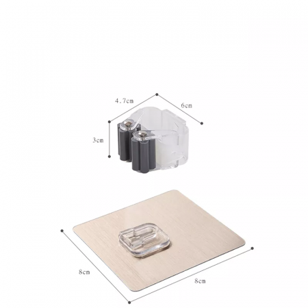 Set 2 Suporturi Adezive pentru Matura Mop sau Unelte cu Sustinere pana la 3 kg Negru [4]