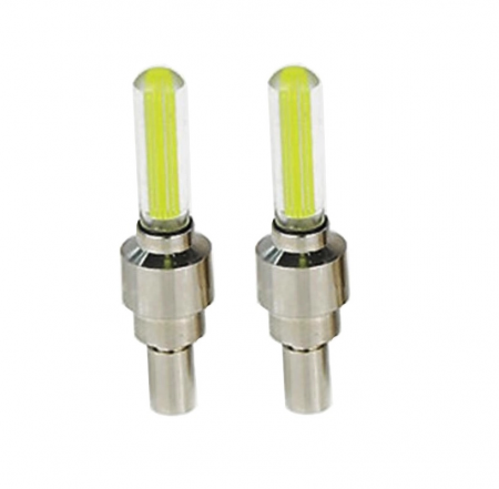 Set 2 Ventile cu LED Galben Compatibile Bicicleta, Motocicleta sau Masina 7 x 1,5 cm [3]