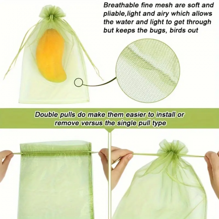 Saci din Plasa pentru  Protectie  Fructe si Legume, Anti-Insecte, Anti-Pasari, Anti-Rozatoare  Reutilizabili  cu Snur plasa protectie fructe si legume dedeman plasa protectie fructe insecte si pasari brico [4]